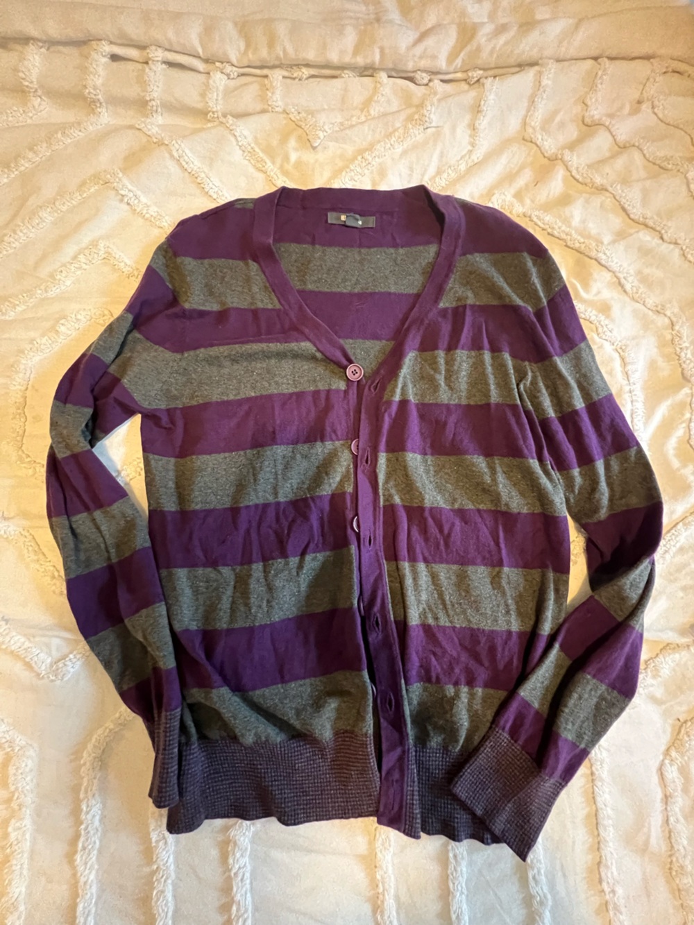 Heritage 1981 Purple and Gray Striped Knit